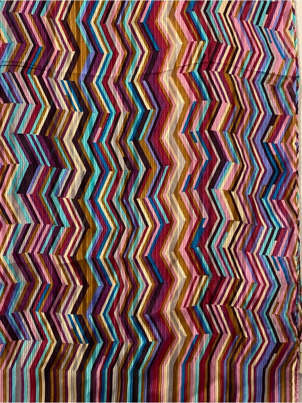 ECHO Rectangular Silk Scarf Chevron Striped 52x11 inches